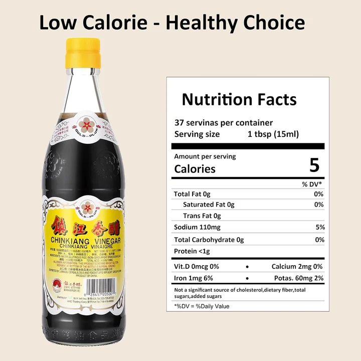 Gold Plum bottle and nutrition panel for a 1 tablespoon serving